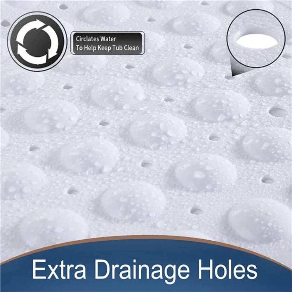 Extra Long Bath Tub Shower Floor Mat Non Slip Oversized Bathtub Mats with Drain